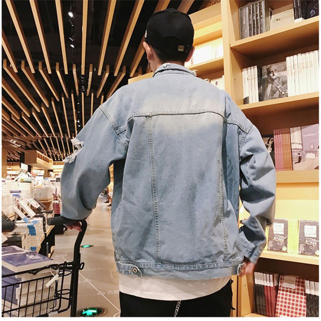 Áo khoác jeans nam thời trang cực đẹp TL822 Shop Thành Long chuyên áo khoác nam