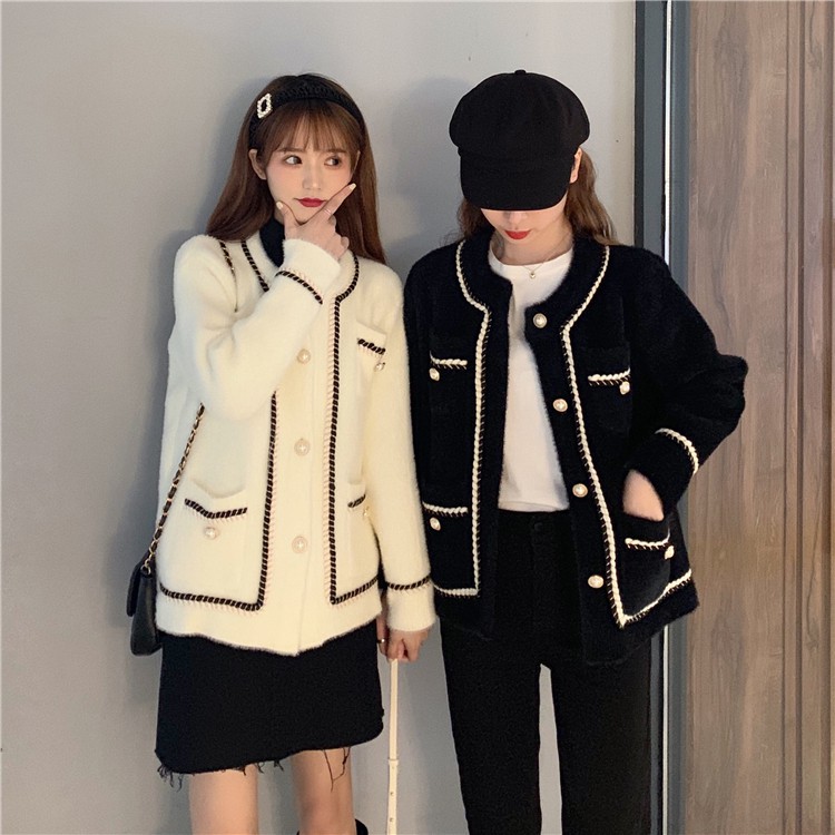 Áo khoác len cardigan nữ retro áo len dệt kim lười Nhật Bản