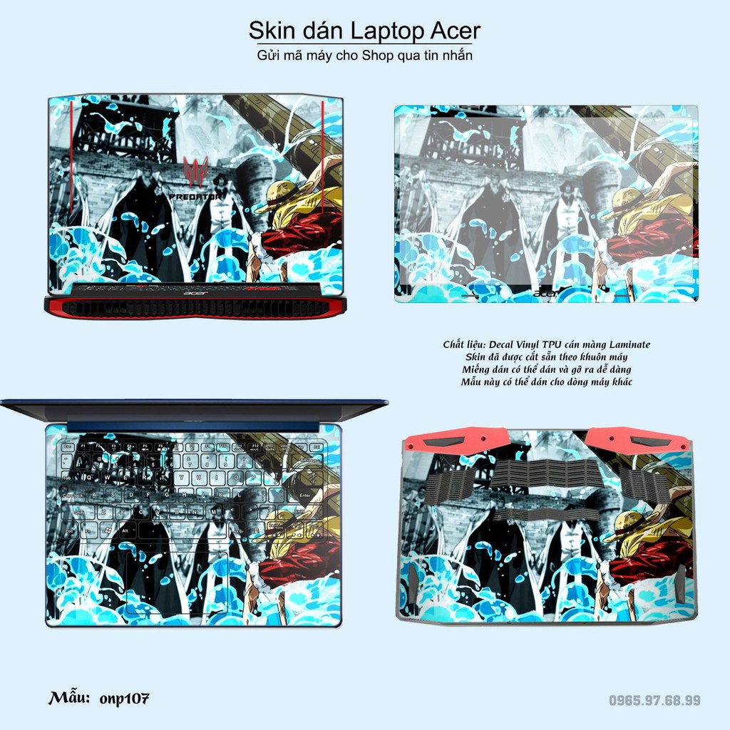 Skin dán Laptop Acer in hình One Piece nhiều mẫu 11 (inbox mã máy cho Shop)