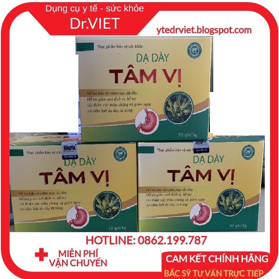 Dạ dày Tâm Vị- Hộp 30góix5g hỗ trợ giảm trào ngược dạ dày, đau tức thượng vị,giảm loét dạ dày tá tràng,đau dạ dày, ợ hơi