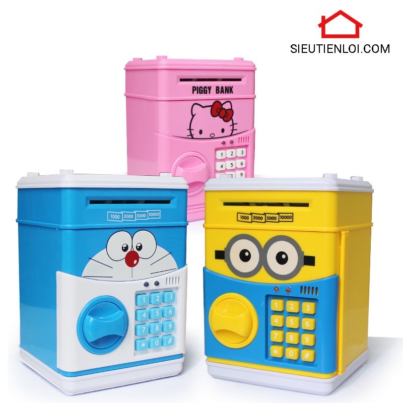 Két sắt mini hình minion/hello kitty/doremon siêu dễ thương