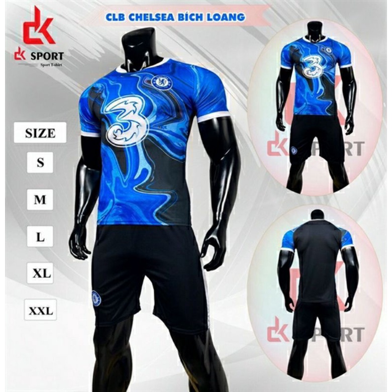 BỘ ĐỒ ĐÁ BANH CHELSEA XANH LOANG MÀU