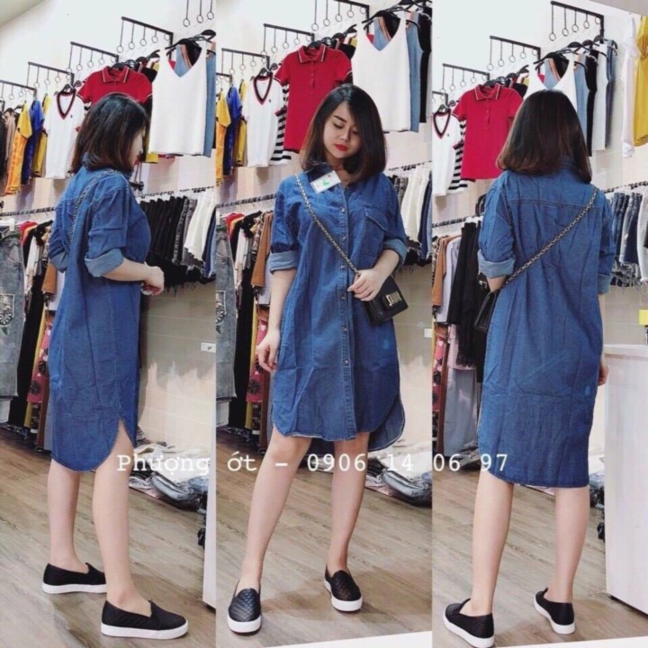 ĐẦM JEAN SUÔNG BIG SIZE_ĐẦM SUÔNG ĐẸP_ĐẦM SƠ MI JEAN | BigBuy360 - bigbuy360.vn