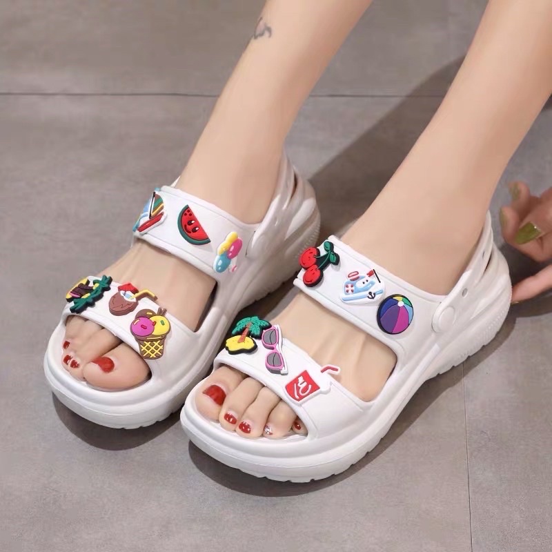 Dép sandand 2 quai tăng chiều cao cho nữ cao 6cm