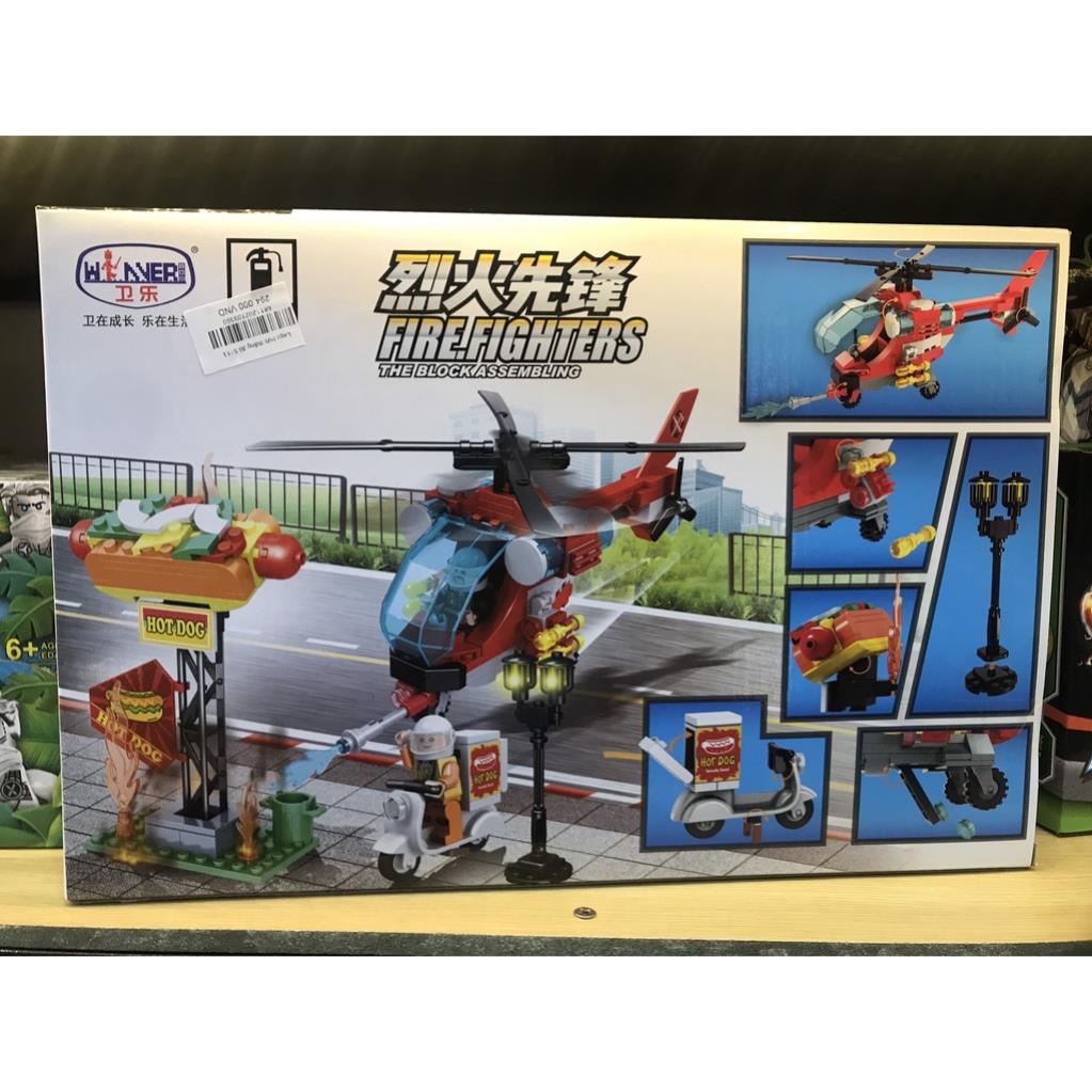 Bộ đồ chơi lắp ráp Máy bay trực thăng cứu hỏa