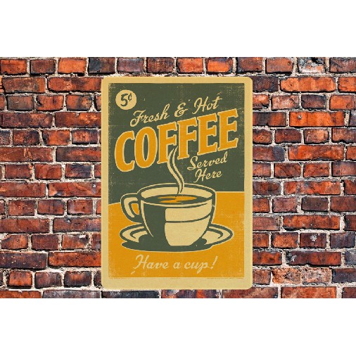 Tranh Thiếc ~A4 "Quán Coffee,Cafe" V5
