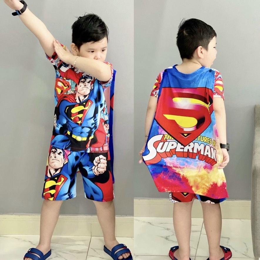 Bộ siêu nhân bé trai, quần áo siêu nhân cho bé 8-18kg MUA 1 ĐƯỢC 3 siêu đẹp chất mềm mịn