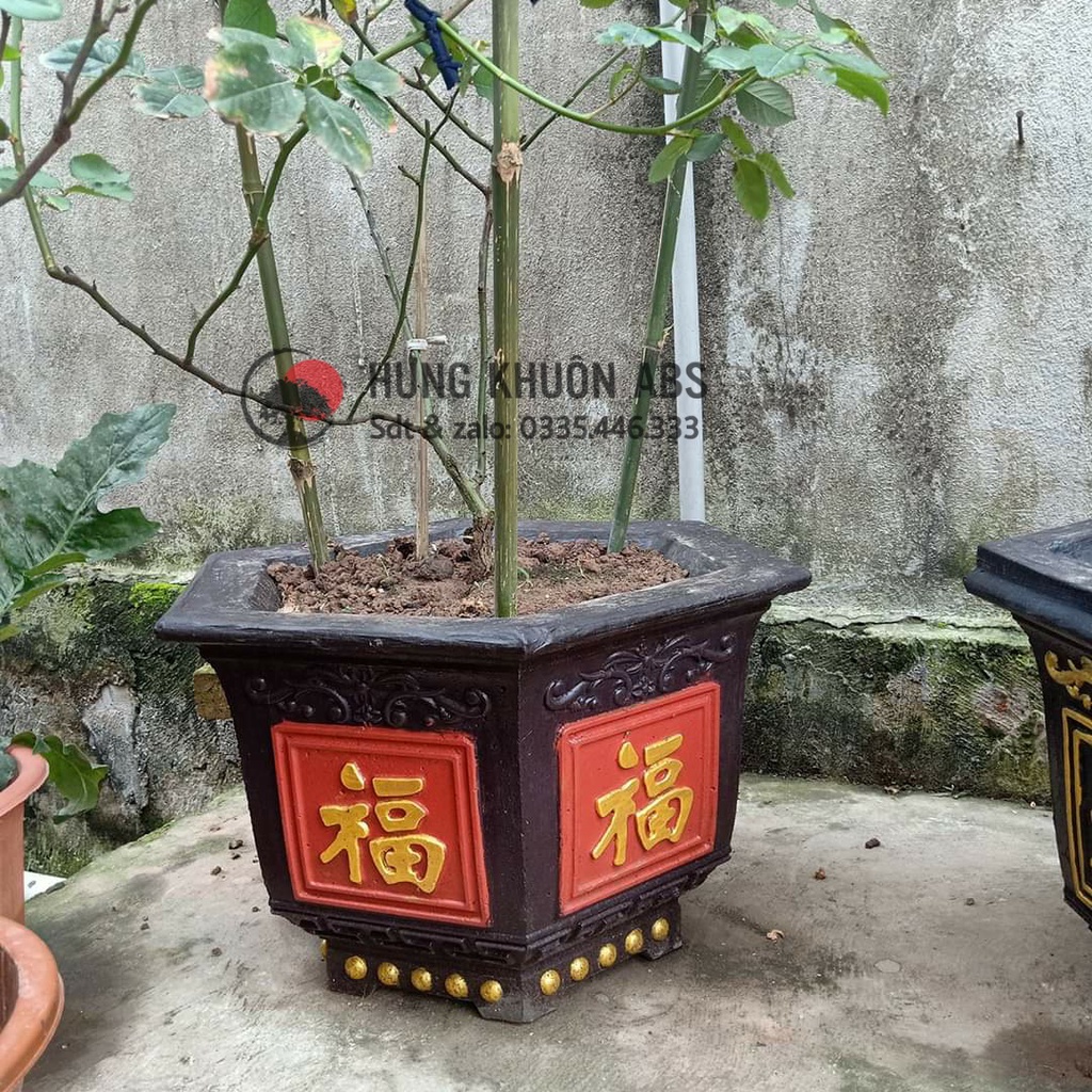 Khuôn chậu cảnh lục giác rộng 25cm cao 20cm