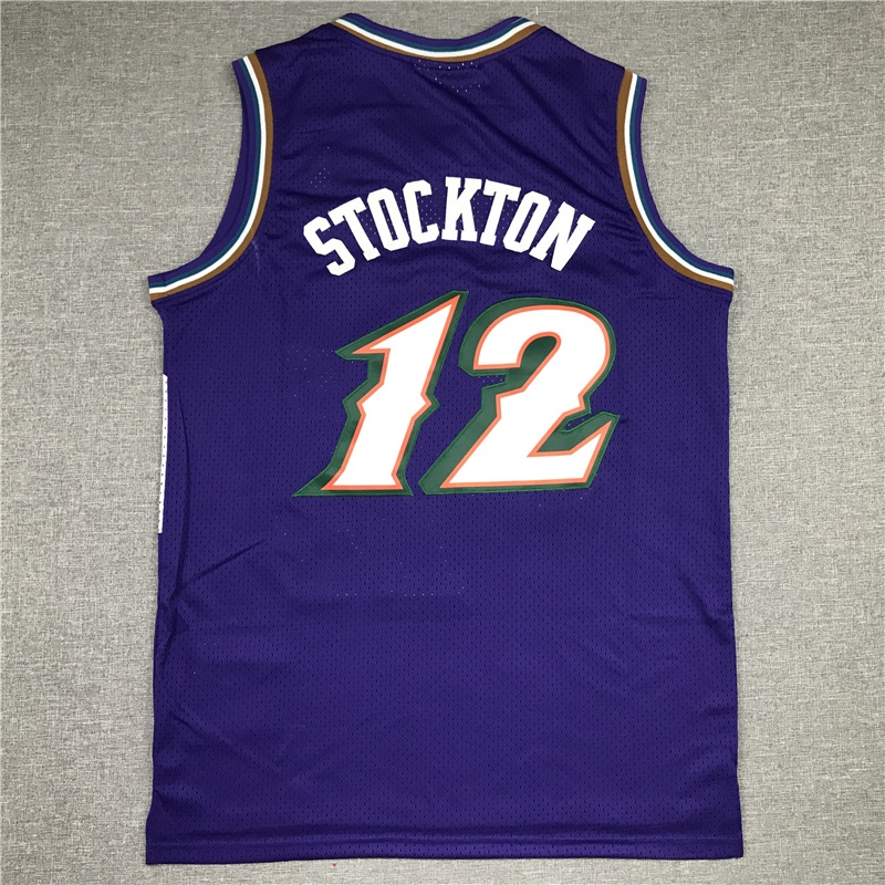 Bộ Quần Áo Bóng Rổ Nba Utah Jazz # 12 Stockton # 32 Malone Jersey