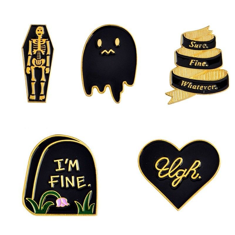 Ghim Cài Áo Kim Loại Tạo Hình Bộ Xương Độc Đáo