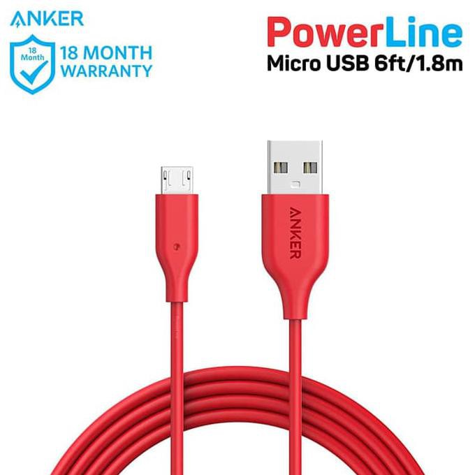 Anker Dây Cáp Sạc 6ft / 1.8m Micro Usb Red - A8133 Giá Rẻ Nhất