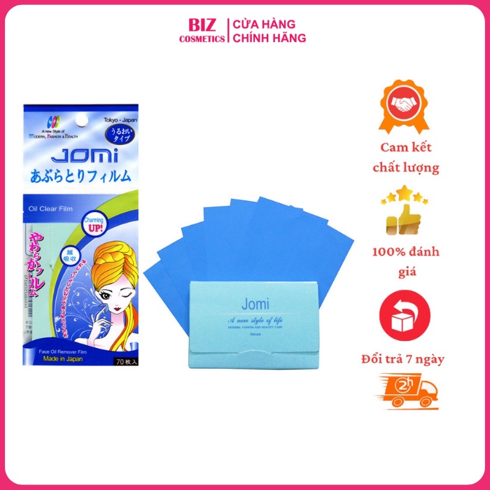 Giấy thấm dầu Jomi Oil Clear Film 70 tờ nhập khẩu chính hãng Nhật Bản