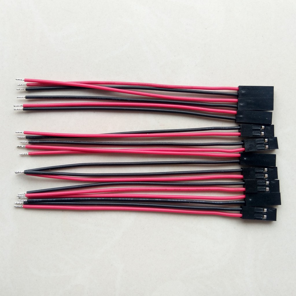 Bộ 10 dây Bus 2 pin 2.54mm dài 11cm, 1 đầu cái, 1 đầu nhúng thiếc