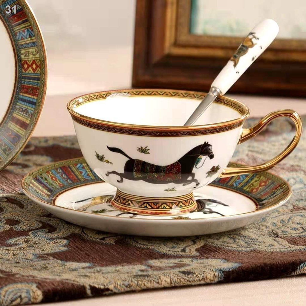（Cái cốc）♞❧Tách cà phê cao cấp linh vật Châu Âu xương Trung Quốc gia đình và đĩa bộ trà chiều kiểu Anh món quà sang trọn