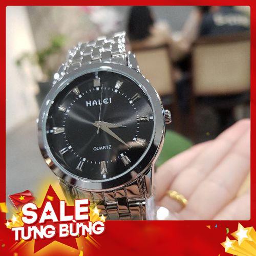 Đồng hồ đôi nam nữ Halei mặt đen sang trọng lịch lãm quí phái -Hàng nhập khẩu