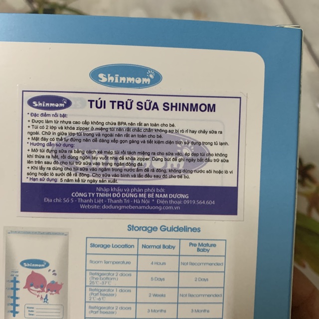 Túi trữ sữa Shinmom 150ml