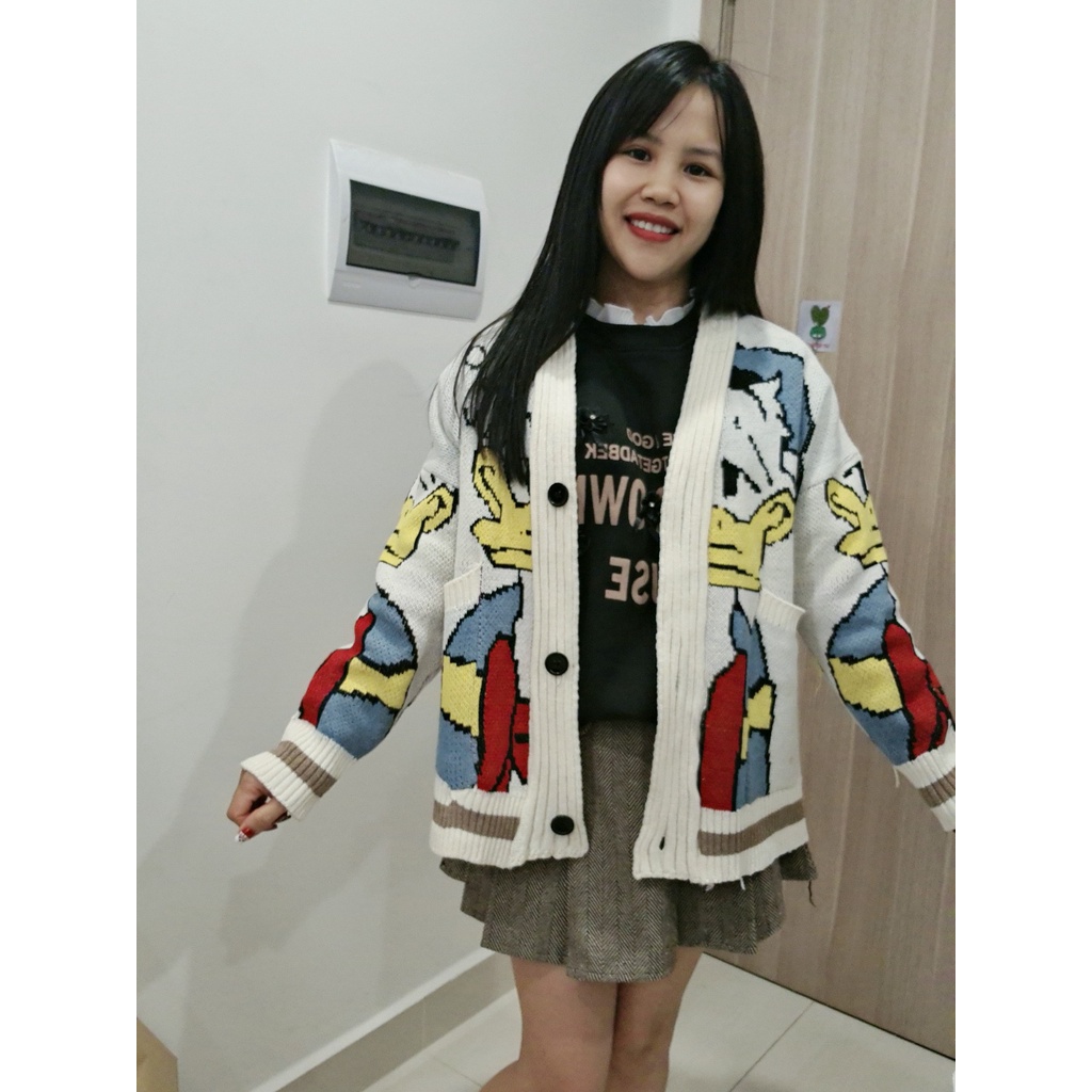 [FreeShip]- Áo khoác len cardigan có bigsize áo khoác thổ cẩm Quảng Châu dày ấm ShopXinh