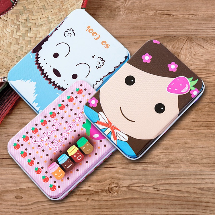Hộp Thiếc Đựng Bánh Quy Hình Chữ Nhật Có Nắp Đậy Tiện Dụng