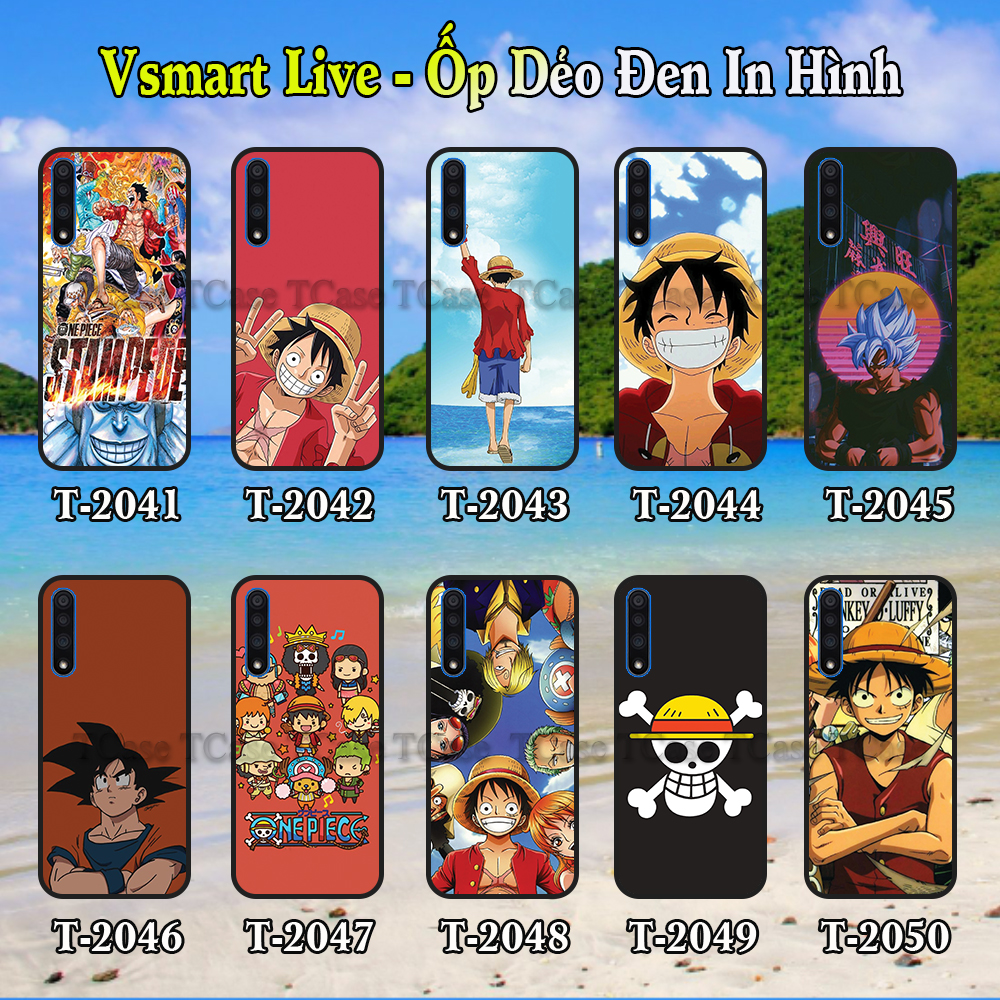 Ốp lưng Vsmart Live dẻo đen in hình One Piece