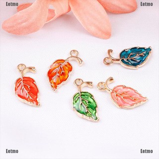 (Eetmo) 20*10Mm 10Pcs/Lot Alloy Drop Oil Leaves Shape Charms Pendant For Diy Jewelry