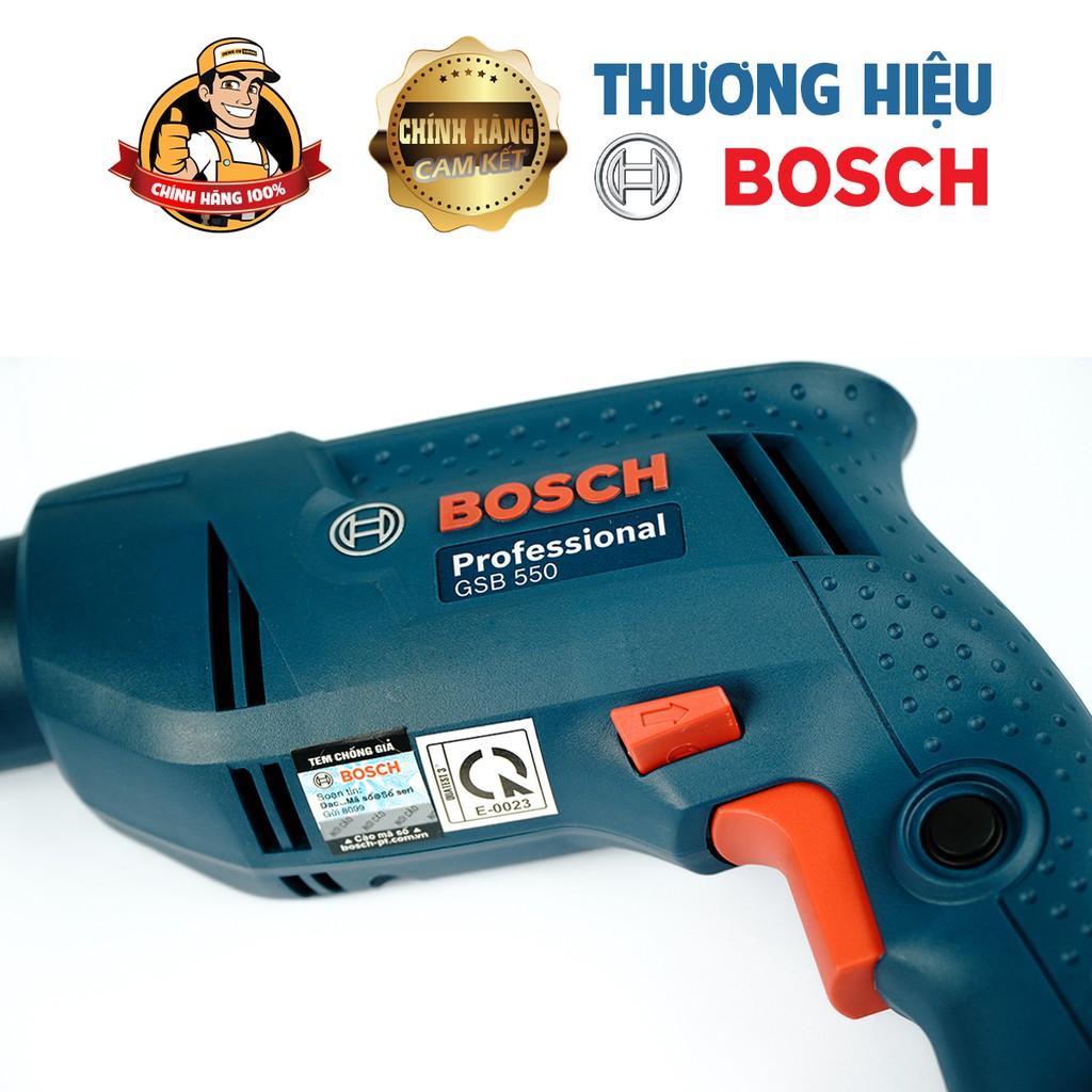 Máy khoan cầm tay Bosch chính hãng gsb550,Máy khoan bê tông 13mm vali 19 chi tiết,Máy khoan điện cầm tay,khoan tường.