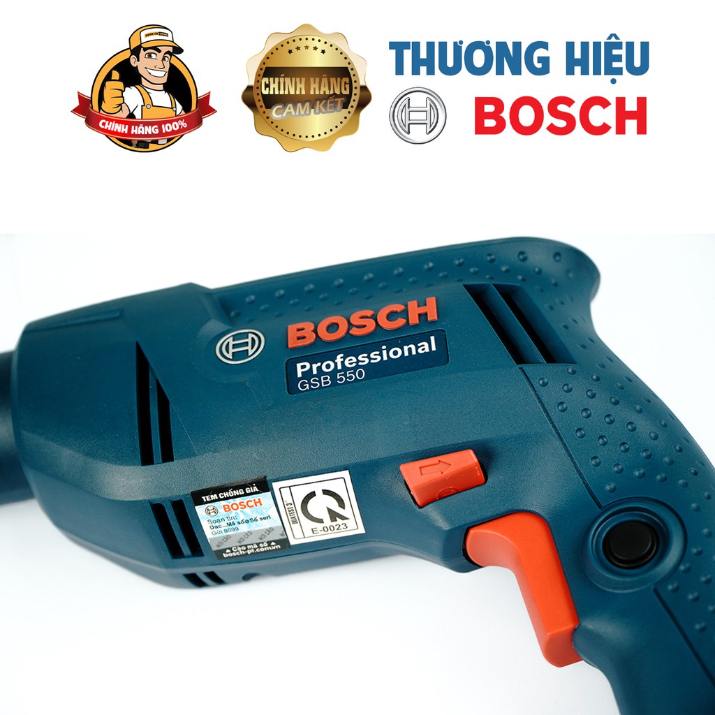 Máy khoan cầm tay Bosch chính hãng gsb550,Khoan bê tông 13mm vali 100 chi tiết.