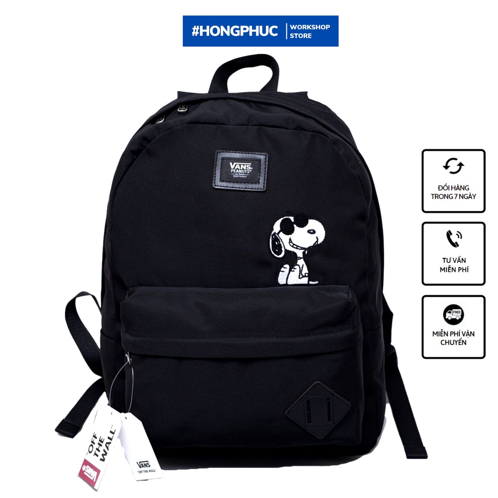 Balo Thời Trang V.A.N.S Snoopy Peanuts – Black ( Hình Chú Cún ) - SB1107A [ ẢNH CHỤP THẬT ]