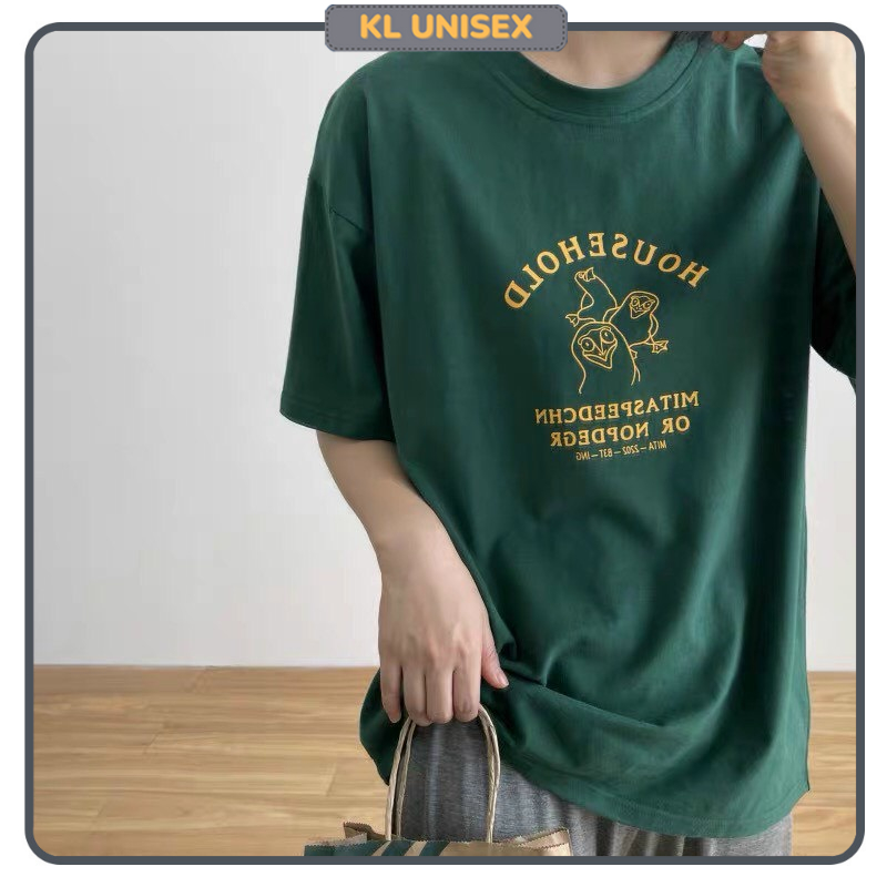 Áo Thun from rộng IN  Chữ HOUSEHOLD Unisex Áo phông KL Unisex