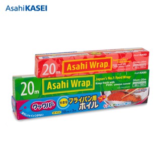 Combo 2 Màng bọc thực phẩm Nhật Bản Asahi Wrap (22cm 20m và 30cm 20m) và Màng nhôm không dính Asahi Cookper 30cm 3m