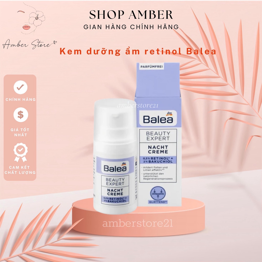 – KEM DƯỠNG ẨM CHỨA 0.3% RETINOL VÀ 2% BAKUCHIOL CHỐNG LÃO HOÁ BALEA BEAUTY EXPERT – 30ML