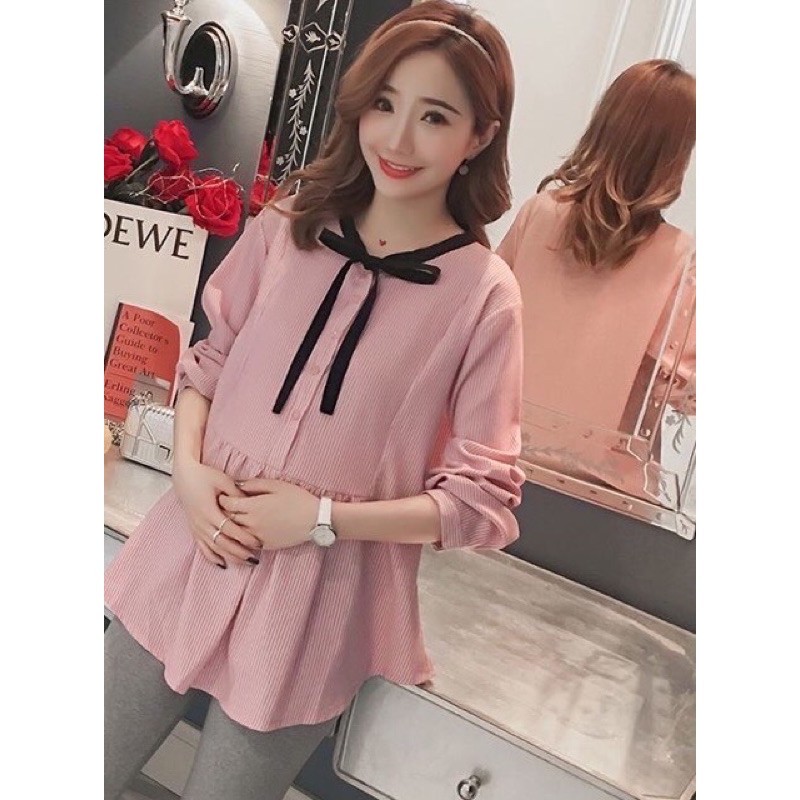 Áo Bầu công sở AH19 ❤️ Chất Mềm Đẹp ❤️ ẢNH THẬT TỰ CHỤP - form babydoll mặc cực xinh và trẻ trung