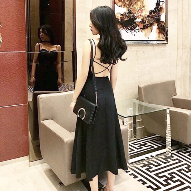 [Có sẵn] Váy hở lưng 2 dây( ảnh thật là 3 ảnh cuối)