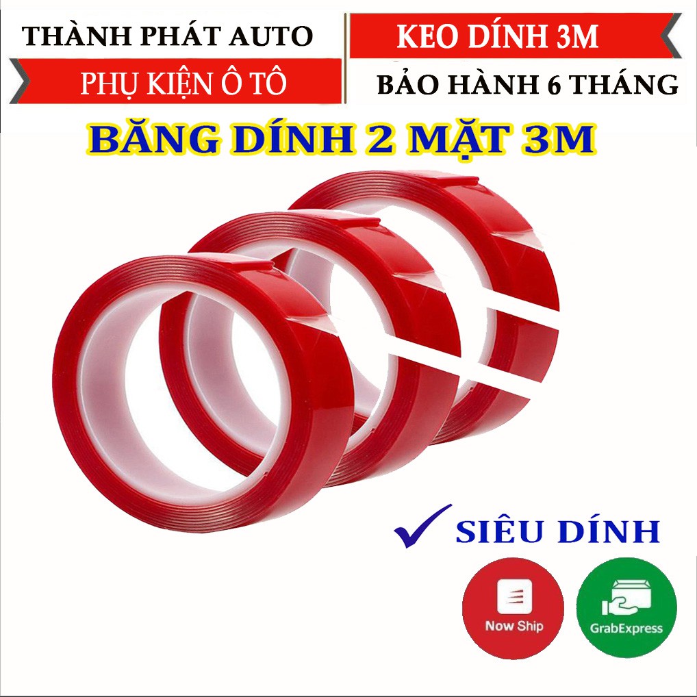 Băng Keo 2 Mặt Cường Lực Siêu Dính, Băng Dính Hãng 3M ,Nhiều Kích Thước