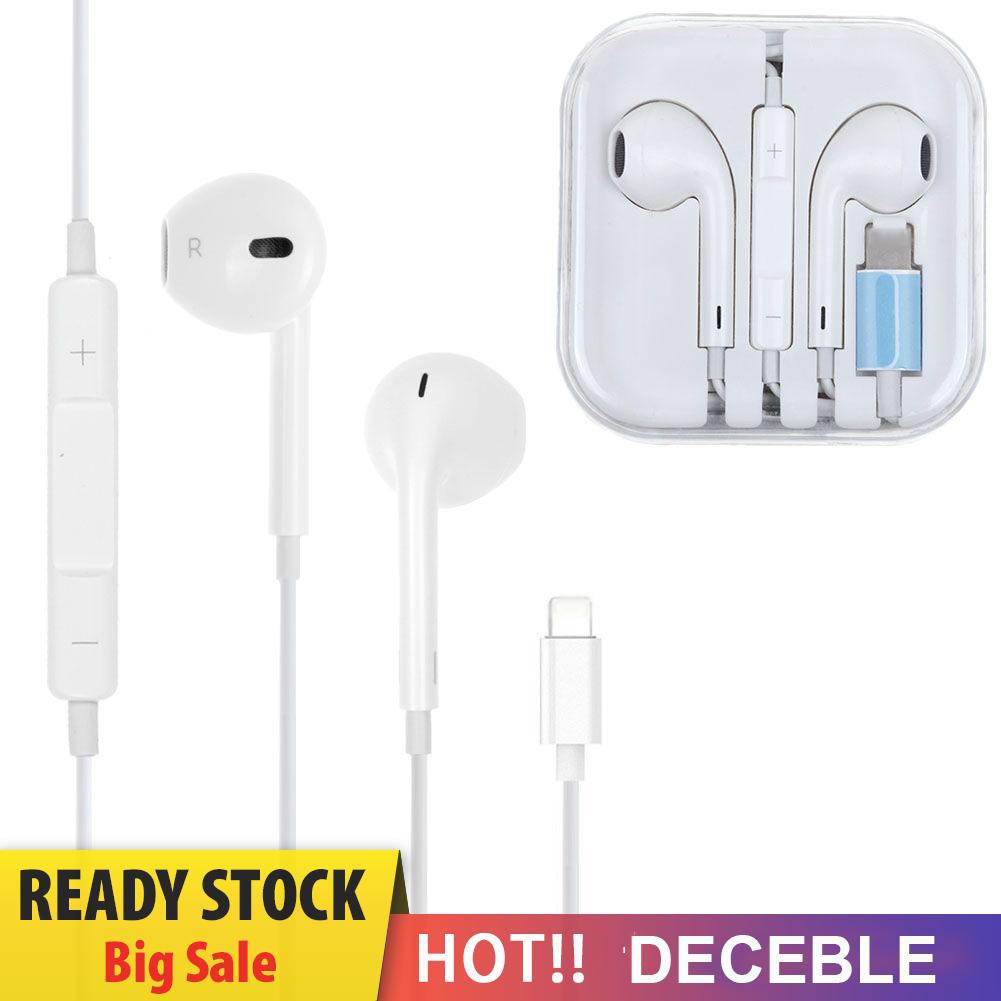 Deceble For iOS Apple iPhone 8 7 Plus Earphone Headset Wired Headphone with Mic
