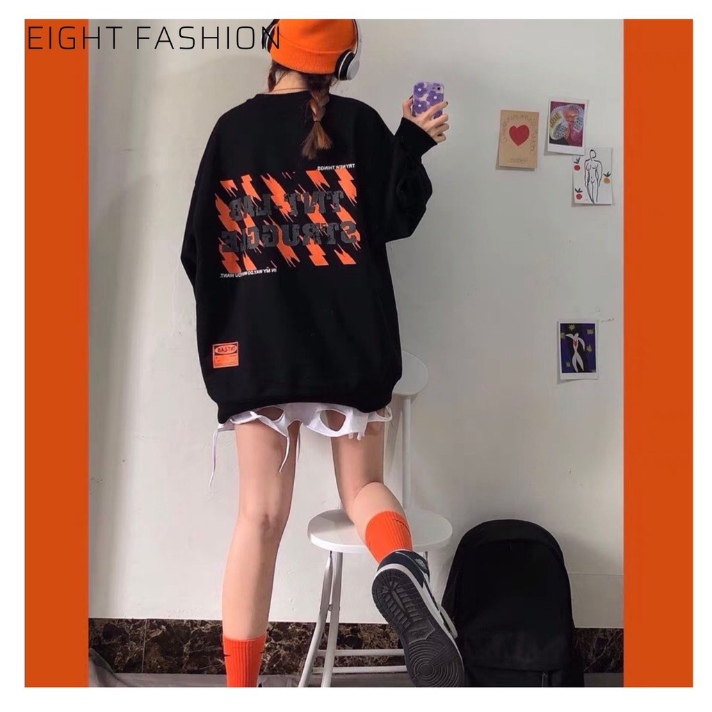 Áo Sweater Nam/Nữ Unisex Form Rộng Đủ Size In Chữ Cái Graffiti Hip-Hop Phong Cách Hàn Quốc Áo Thun Tay Dài Nữ ST102