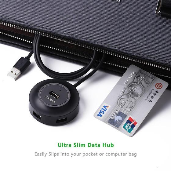 Hub Ugreen USB 2.0 4 cổng tốc độ cao chính hãng 20277 dây dài 1m