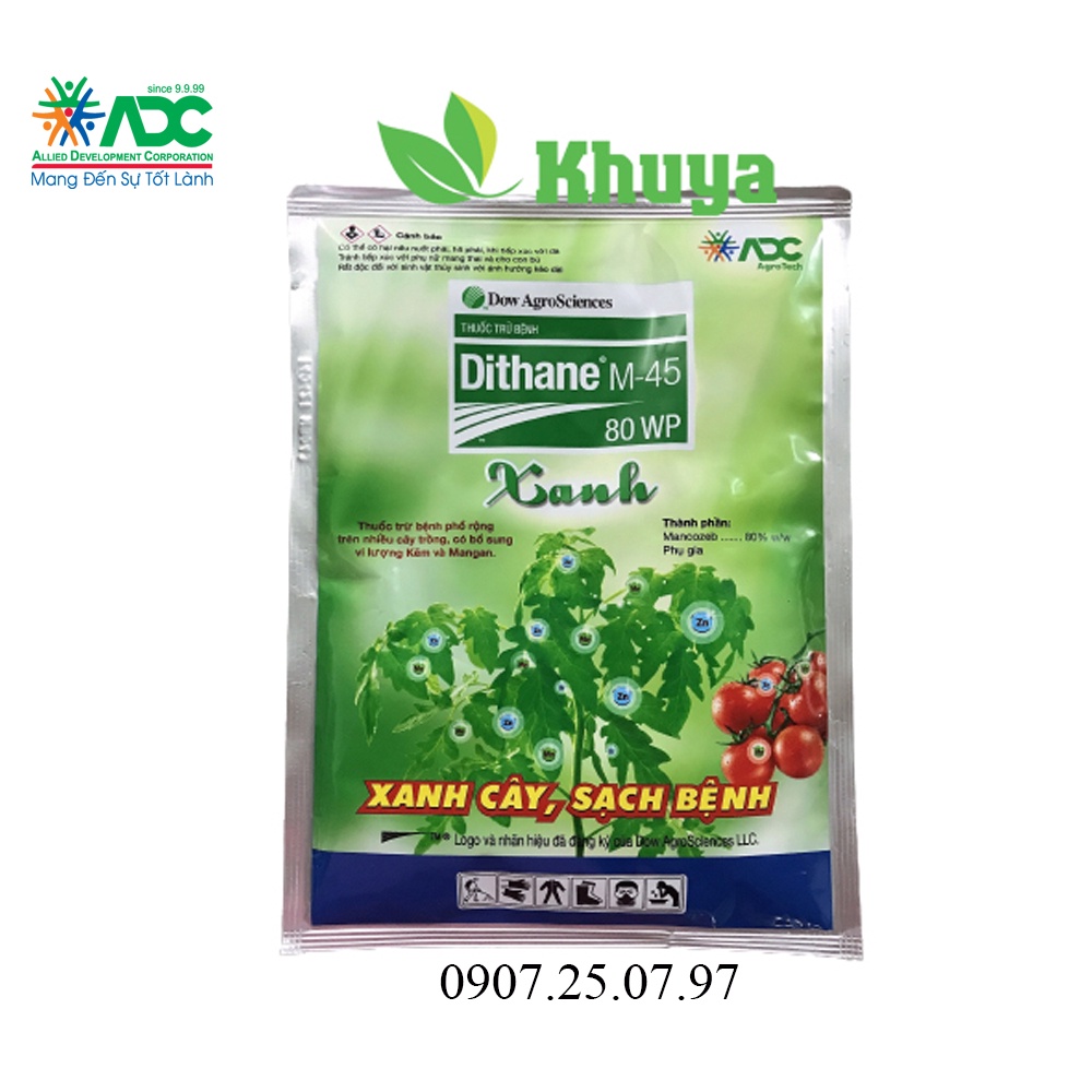 Thuốc trừ bệnh Dithane M-45 80 WP ADC Xanh cây Sạch bệnh 100gr