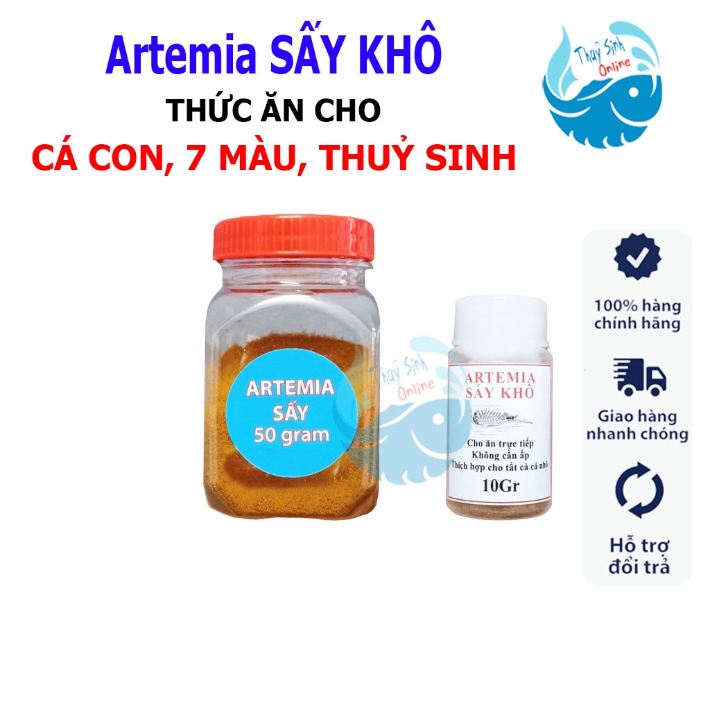 Thức Ăn cho cá cá bảy mày, cá con, cá thuỷ sinh, cá betta - Artemia Sấy Khô