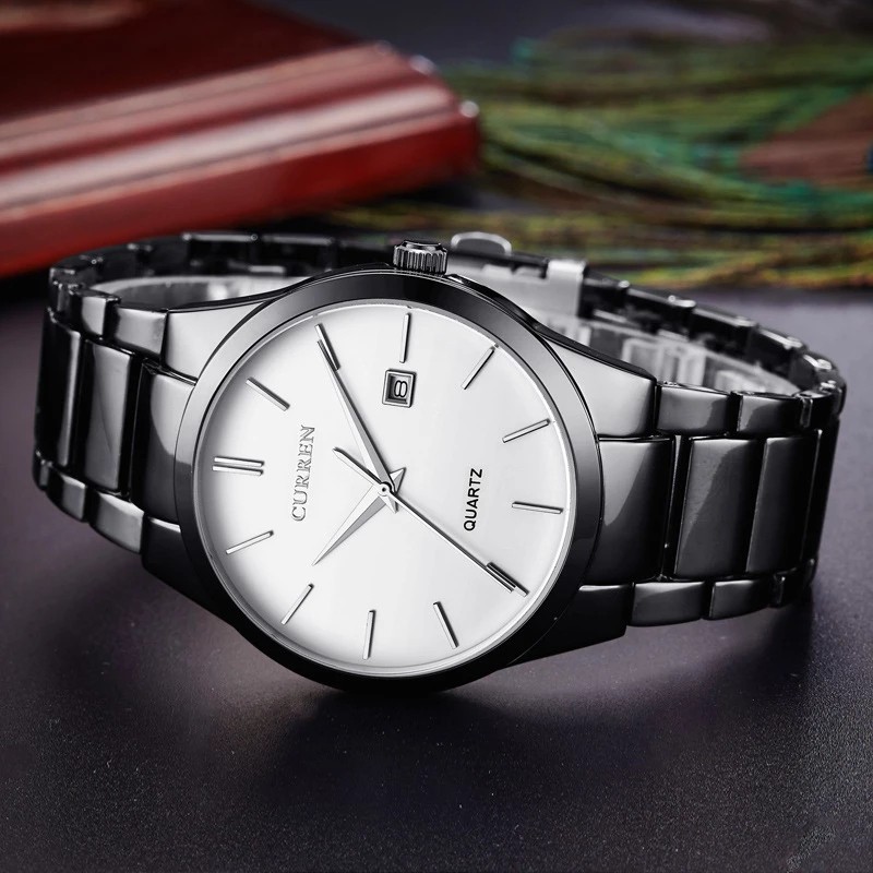 Đồng Hồ Quartz CURREN Chống Thấm Nước Dây Thép Mảnh 8106
