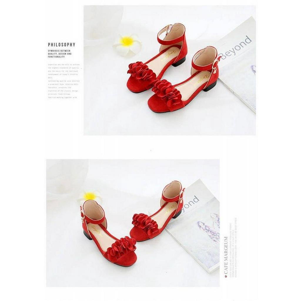 Giày da lộn đế mềm đính đá lấp lánh cho bé gái