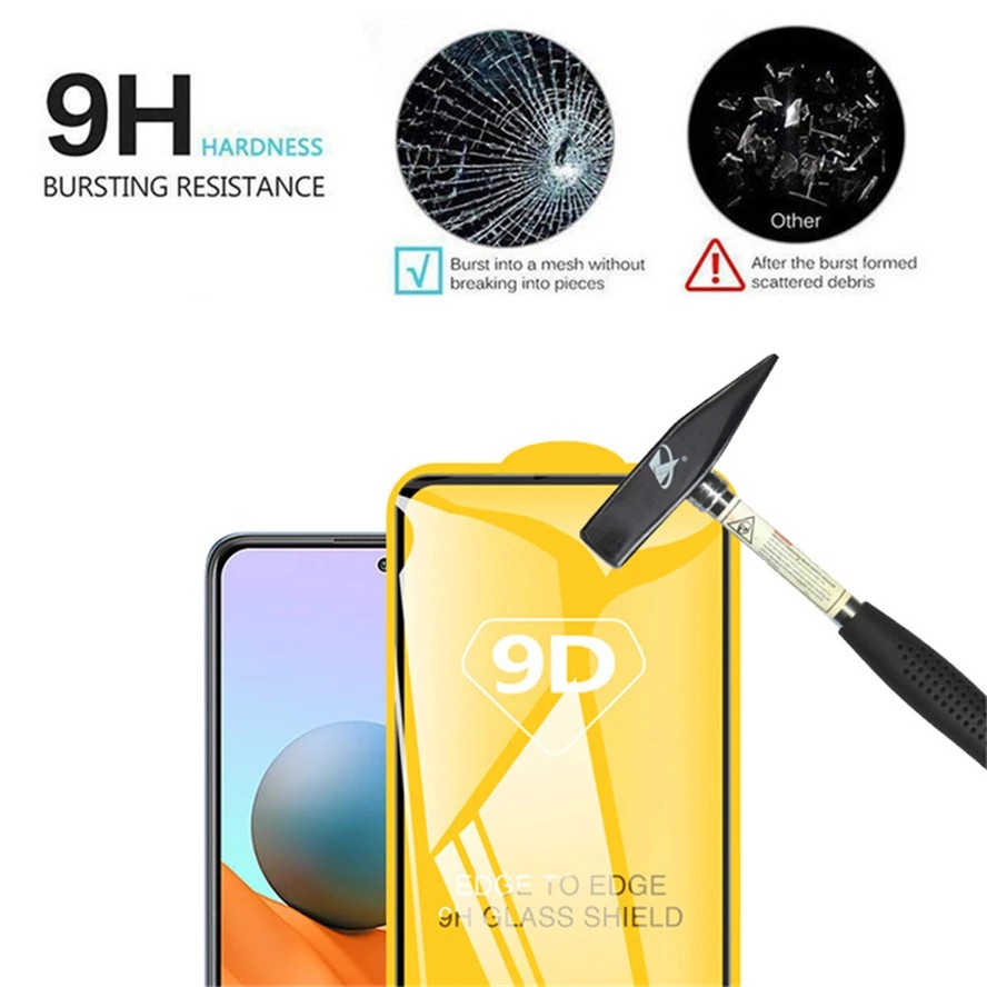 Kính cường lực 9D cao cấp cho Redmi A2 A1 Note 12 11 11s 10 Pro+ Plus 10S 9T 9 9A 9C 10C Note 9T 9S 9 8 7 Pro 8A 7A 5G 4G 2023