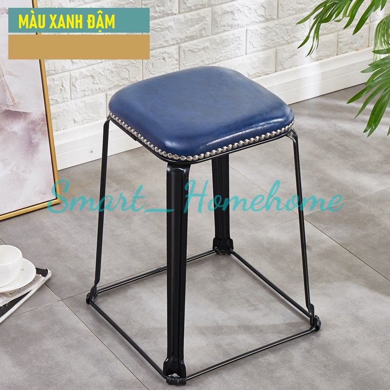 Ghế đẩu mỹ thuật bọc da cao cấp chân thép chắc chắn- có thể xếp chồng gọn gàng tiết kiệm diện tích smart_homehome RE0696
