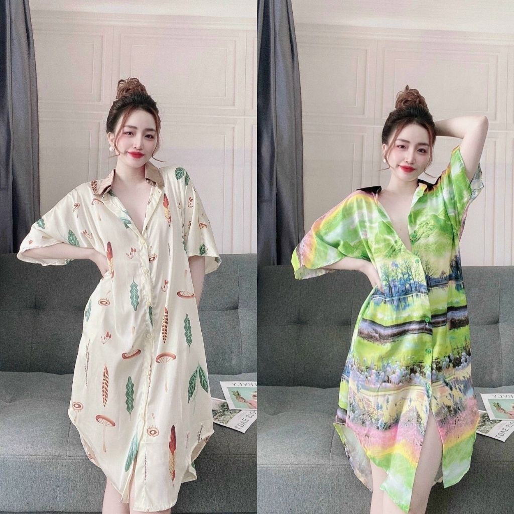 Váy ngủ áo choàng ❣️FREE SHIP❣️ Đầm ngủ sexy lụa Latin Chất Siêu Mát Dáng Siêu Xinh