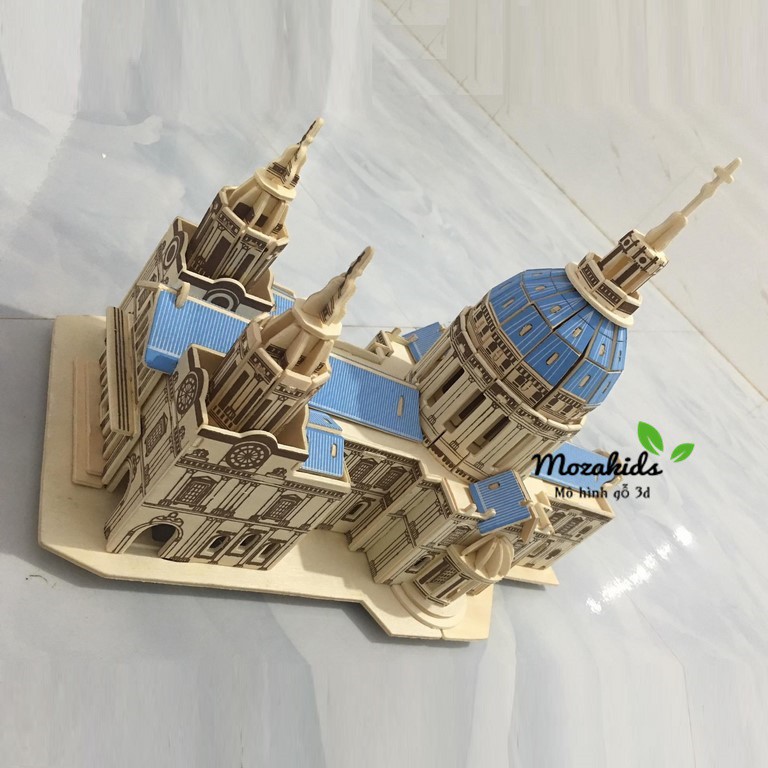 Đồ chơi lắp ráp gỗ 3D Mô hình Nhà thờ St Paul's - Tặng kèm đèn LED USB trang trí