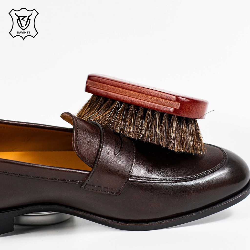 Bàn chải vệ sinh đánh giày DAVINET bằng lông ngựa mềm mại chuyên dùng đánh giày mềm mại làm sạch bụi bẩn bám trên giày
