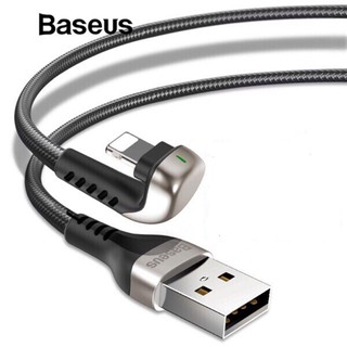 Cáp sạc Baseus U-Shaped USB to Lightning sạc 1.5A/2m, đầu sạc chữ U, thích hợp vừa sạc vừa chơi game, có đèn LED, dài 2m