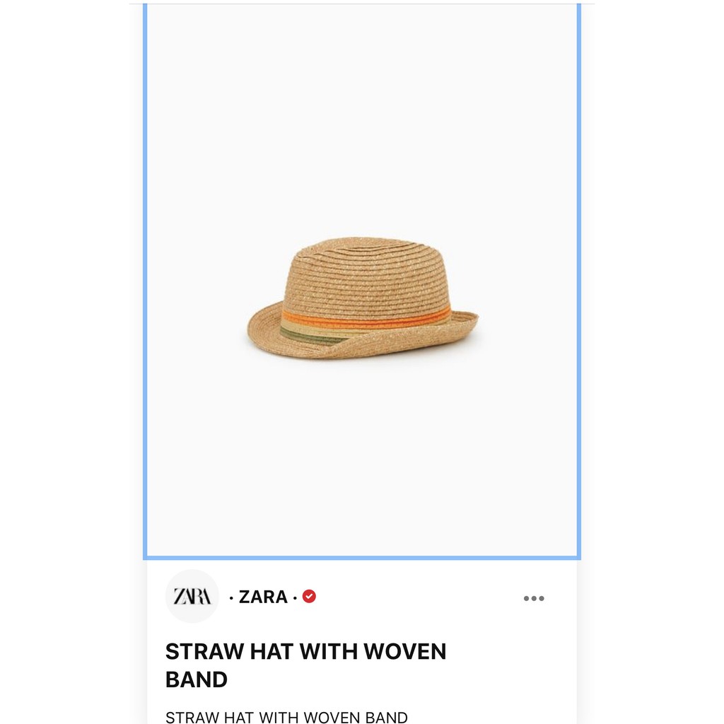 Mũ cói zara bé trai zara straw hat authentic