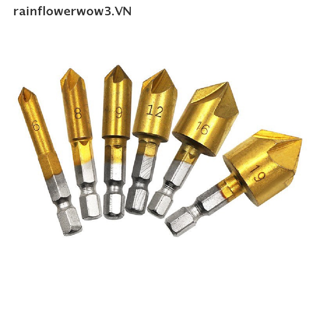 Bộ 6 Mũi Khoan 1 / 4 '' HSS 5 Rãnh 6mm-19mm Chuyên Dụng