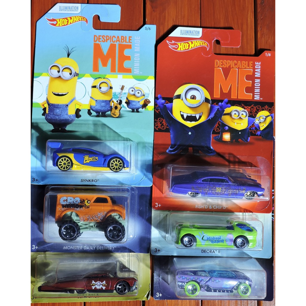 Combo 6 Mô Hình Xe Hotwheels Minion T1