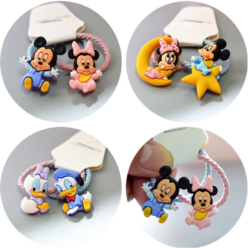 Set 2 cái cột tóc chuột micky, vịt dunuck cho bé gái hàng cao cấp